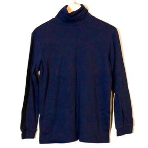 Navy Blue Turtleneck Long Sleeve Shirt